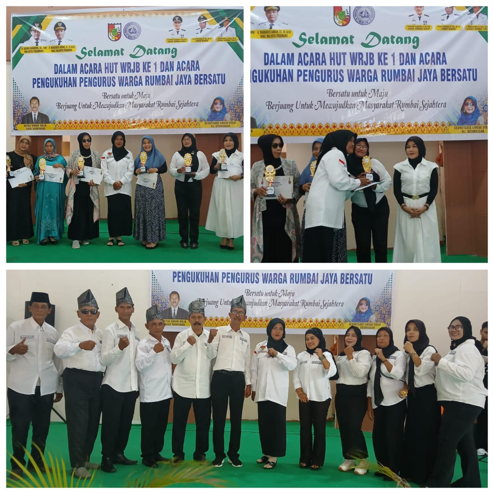 HUT Perdana sekaligus pengukuhan pengurus Warga Rumbai Jaya Bersatu .