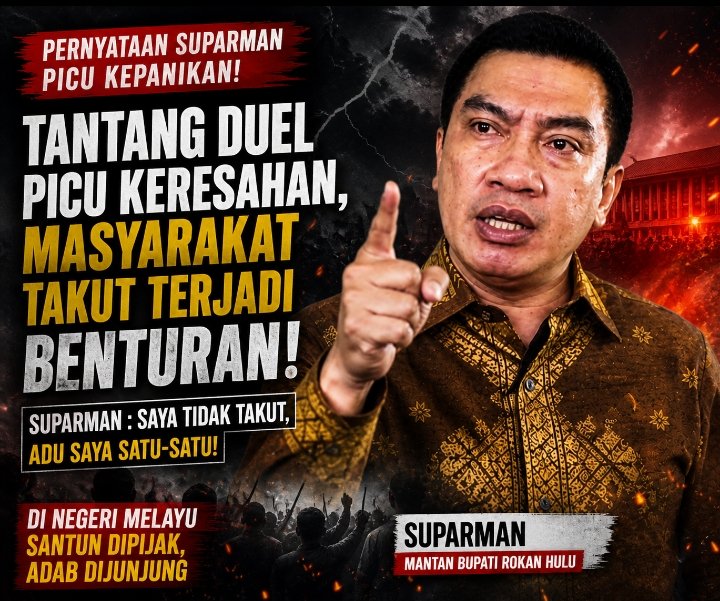 tvmiranda.com | Pernyataan “Duel” Suparman Dinilai Picu Kegaduhan, Narasi VS Berpotensi Seret Masyarakat ke Arah Benturan tvmiranda.com | Pernyataan “Duel” Suparman Dinilai Picu Kegaduhan, Narasi VS Berpotensi Seret Masyarakat ke Arah Benturan