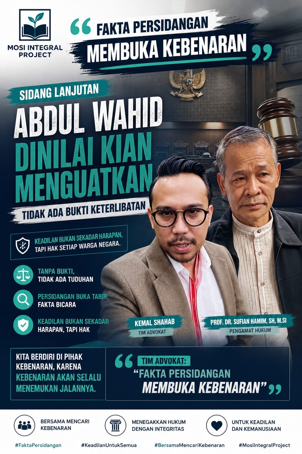 tvmiranda.com | Sidang Lanjutan Abdul Wahid Dinilai Kian Menguatkan Tidak Ada Bukti Keterlibatan, Tim Advokat: “Fakta Persidangan Membuka Kebenaran