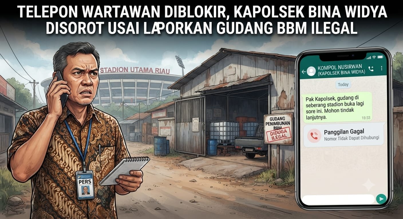| SANGGAHAN ATAS PEMBERITAAN TERKAIT DUGAAN PEMBLOKIRAN NOMOR TELEPON WARTAWAN DAN GUDANG BBM ILEGAL DI WILAYAH BINA WIDYA | SANGGAHAN ATAS PEMBERITAAN TERKAIT DUGAAN PEMBLOKIRAN NOMOR TELEPON WARTAWAN DAN GUDANG BBM ILEGAL DI WILAYAH BINA WIDYA