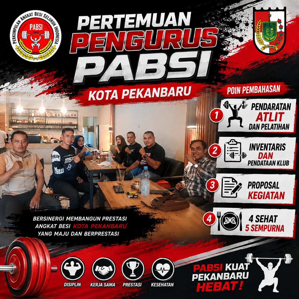 tvmiranda.com | Rapat Pengurus PABSI Kota Pekanbaru Bahas Penguatan Atlet dan Program Kerja