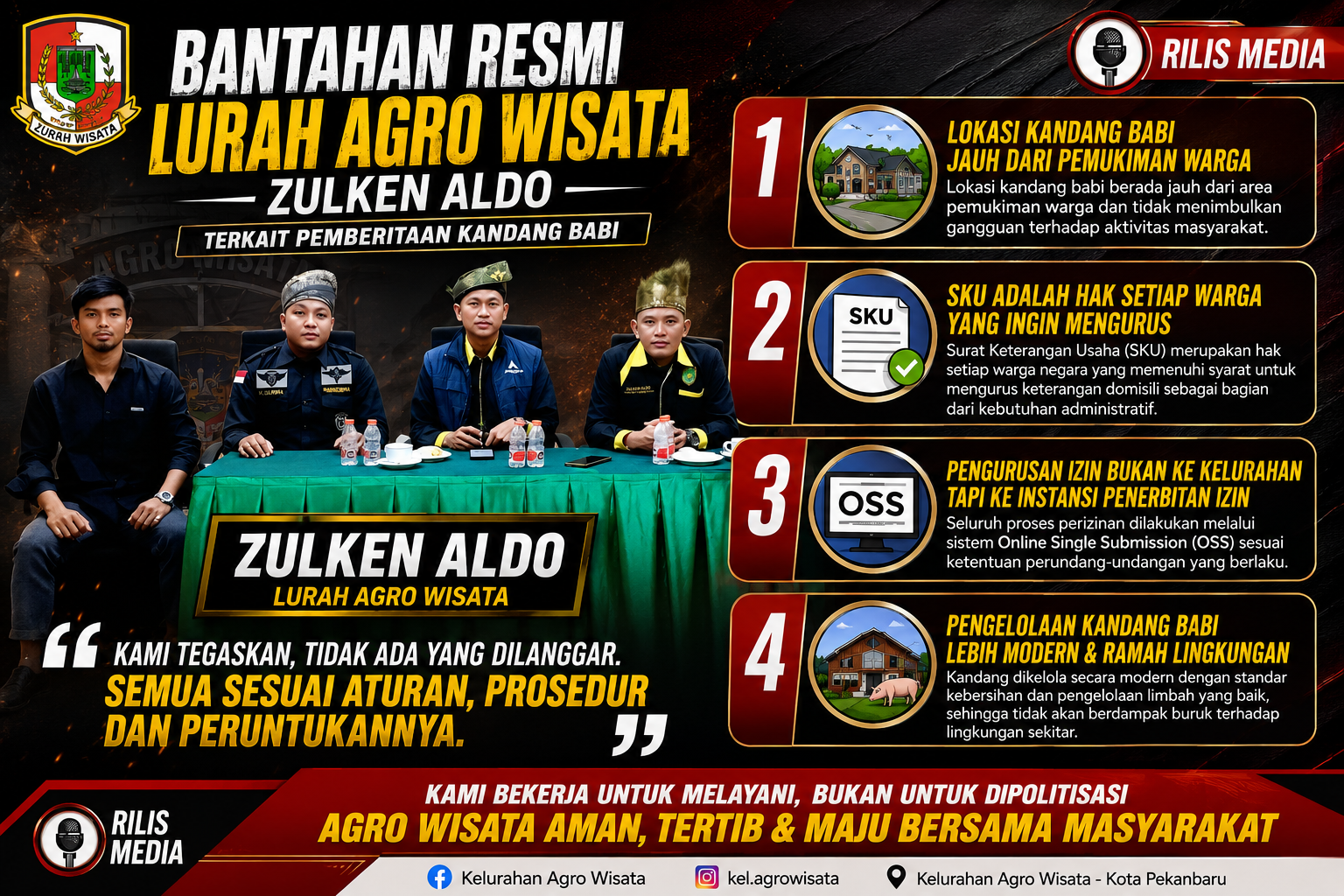 tvmiranda.com | Lurah Agro Wisata Zulken Aldo Tegaskan Klarifikasi Terkait Isu Kandang Babi