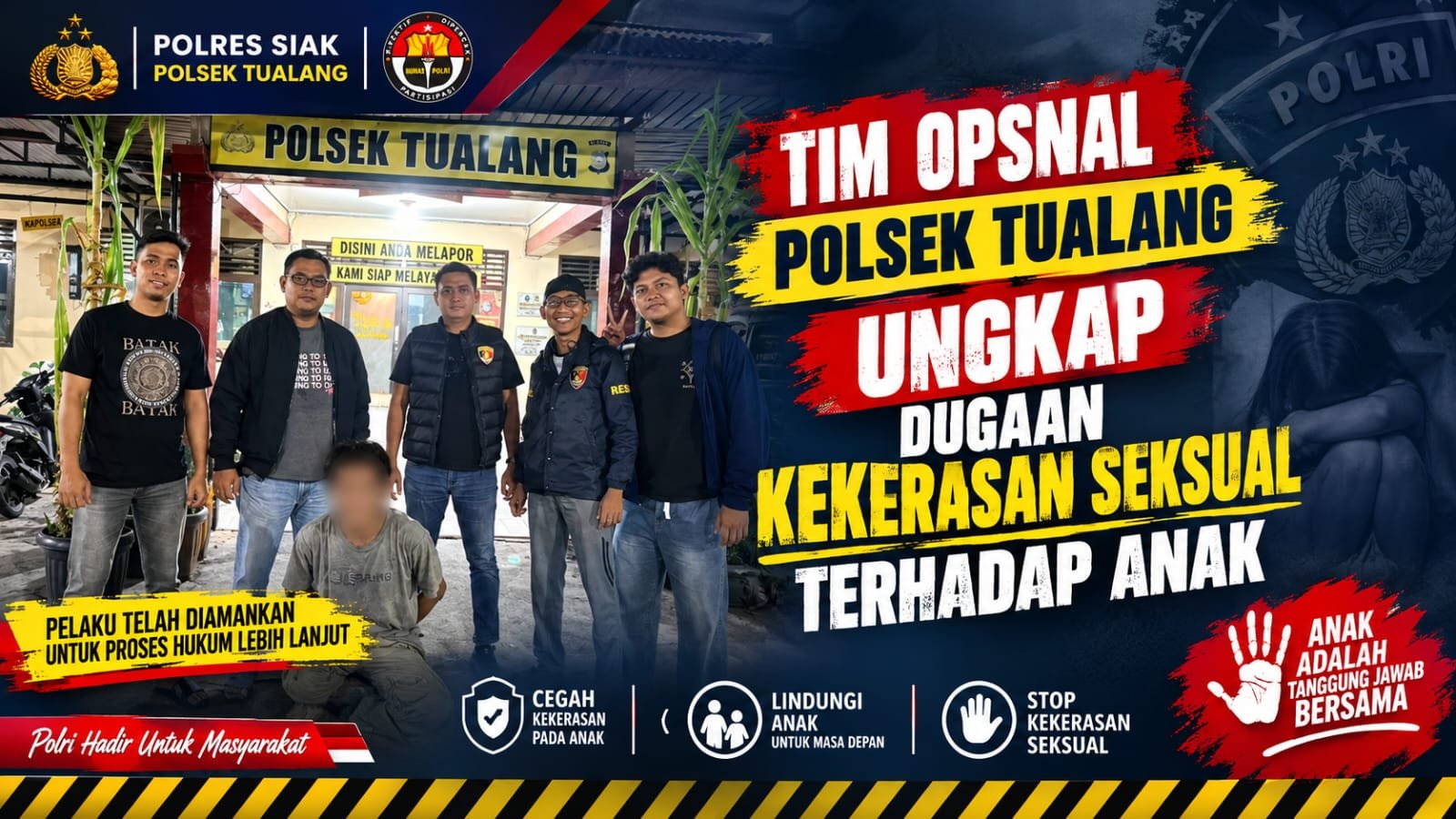 | Tim Opsnal Polsek Tualang Ungkap Dugaan Kekerasan Seksual terhadap Anak, Terduga Pelaku Diamankan | Tim Opsnal Polsek Tualang Ungkap Dugaan Kekerasan Seksual terhadap Anak, Terduga Pelaku Diamankan