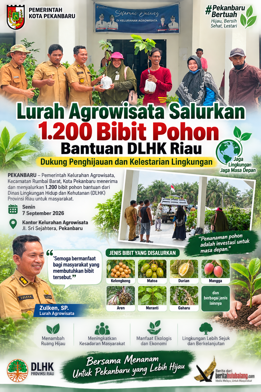  | Lurah Agrowisata Salurkan 1.200 Bibit Pohon, Dorong Lingkungan Hijau dan Berkelanjutan